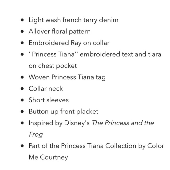 Make Me an Offer!NWT Collector's Disney Tiana Men's Floral Button up Dress Shirt - Picture 8 of 9